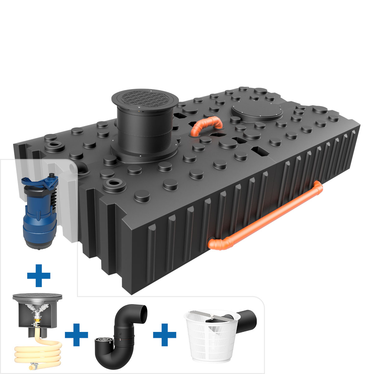 AQa.Line Gartenanlage 8000 L Flachtank inkl. Abdeckung