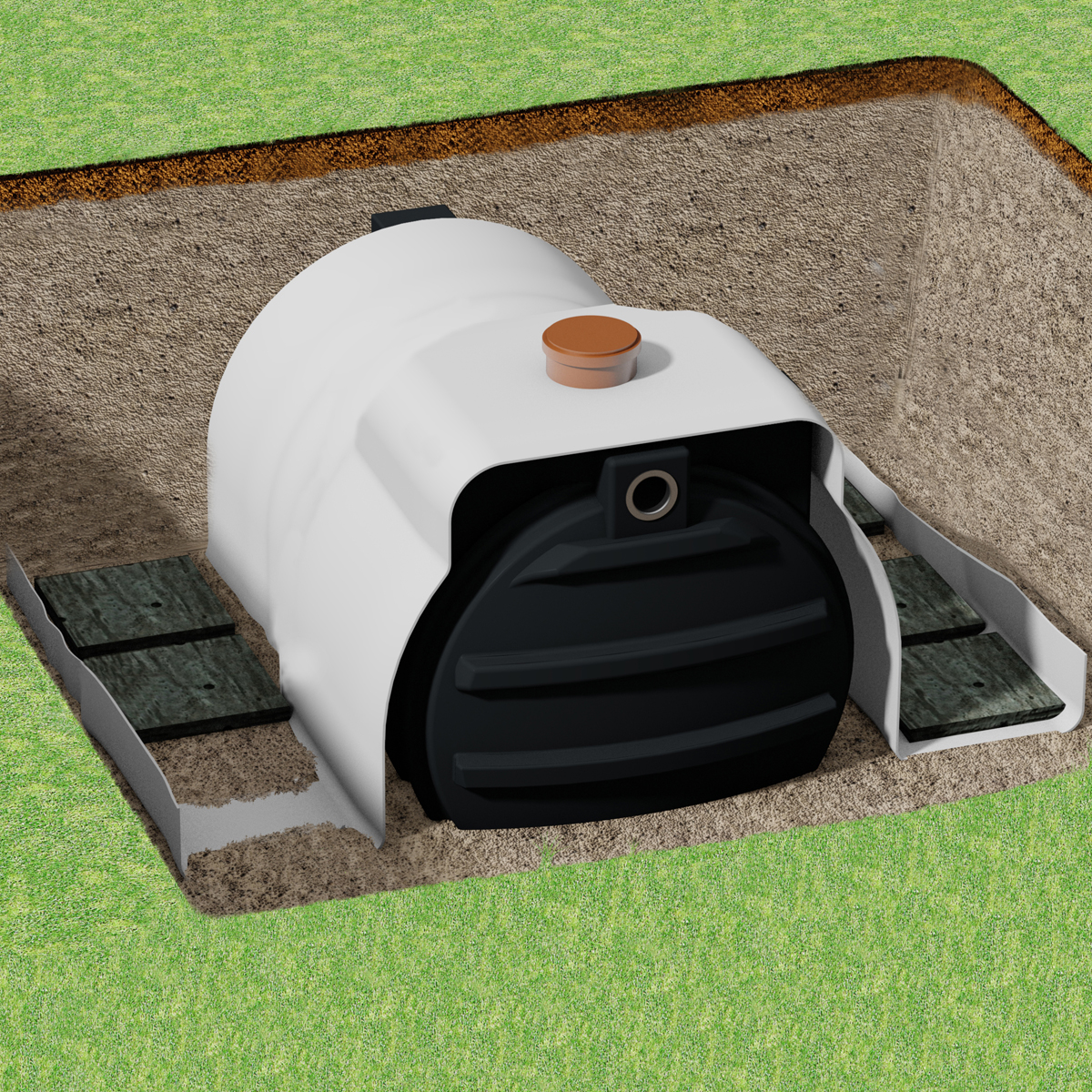 Auftriebsicherung für Sammelgruben