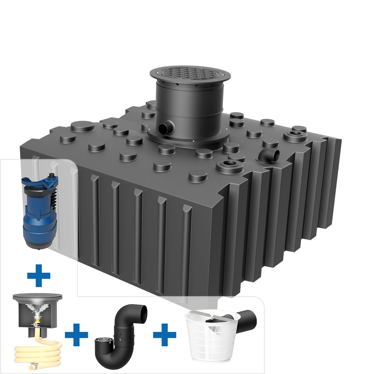 AQa.Line Gartenanlage 5000 L Flachtank inkl. Abdeckung