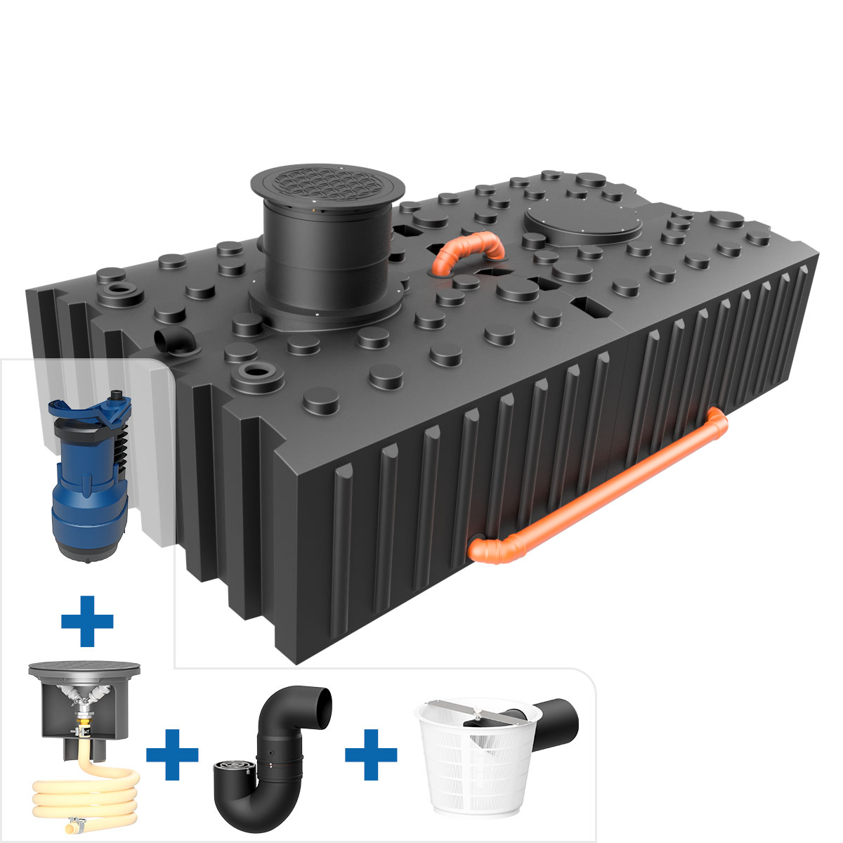 AQa.Line Gartenanlage 10.000 L Flachtank inkl. Abdeckung