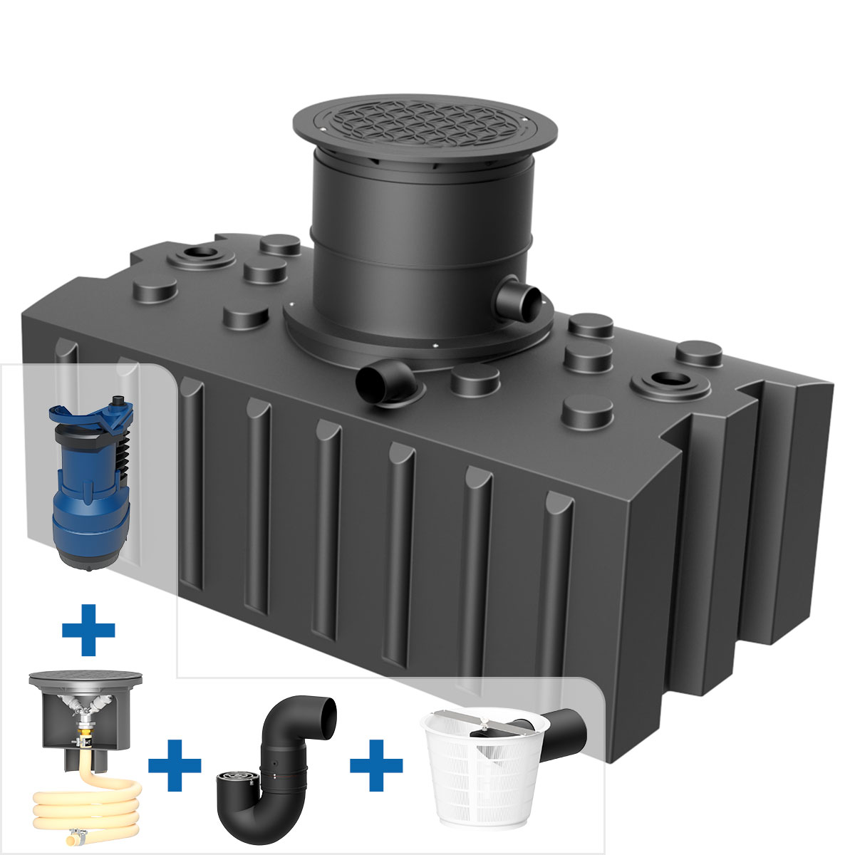 AQa.Line Gartenanlage 2000 L Flachtank inkl. Abdeckung