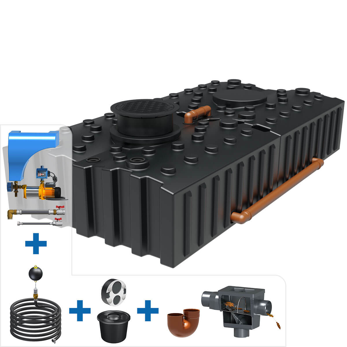 AQa.Line Hausanlage 8000 L Flachtank inkl. Abdeckung