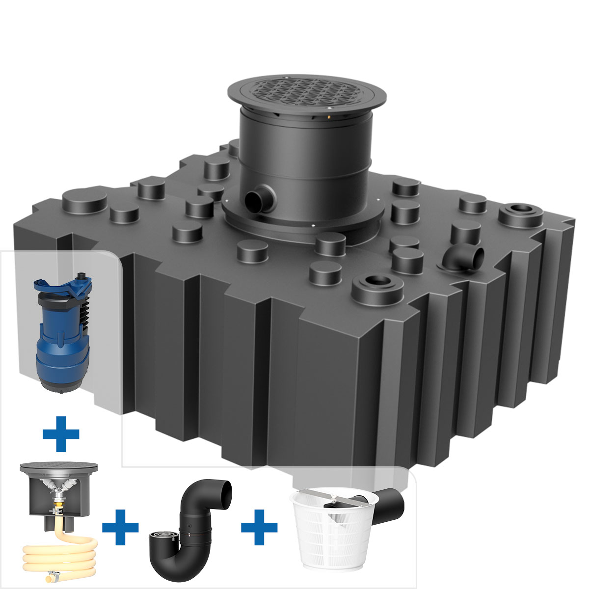 AQa.Line Gartenanlage 3000 L Flachtank inkl. Abdeckung