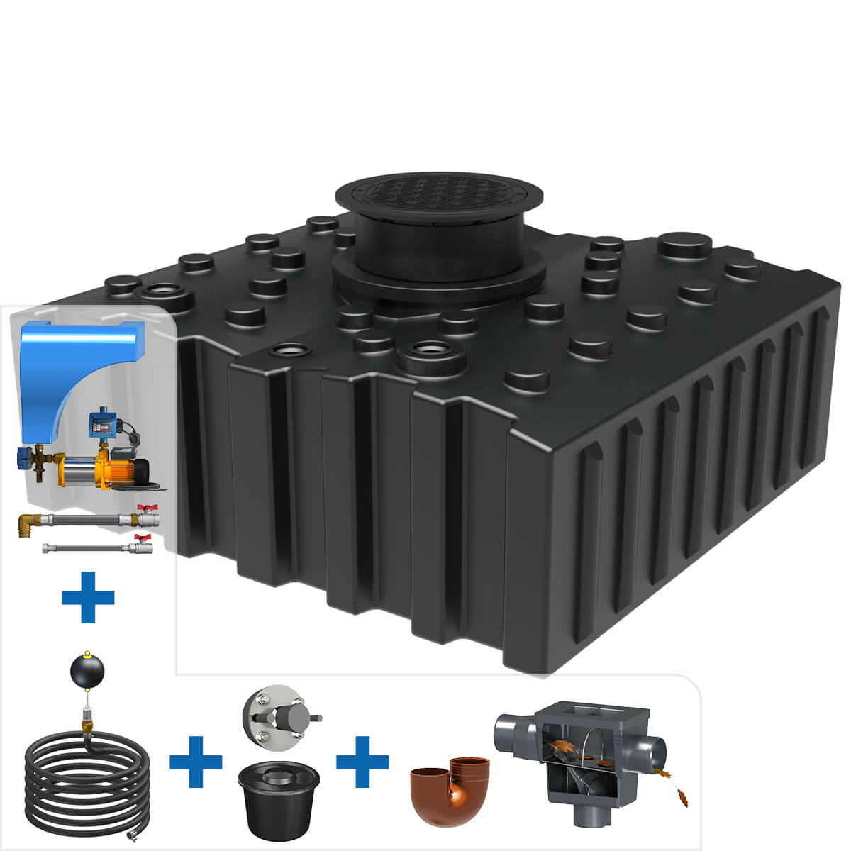 AQa.Line Hausanlage 4000 L Flachtank inkl. Abdeckung