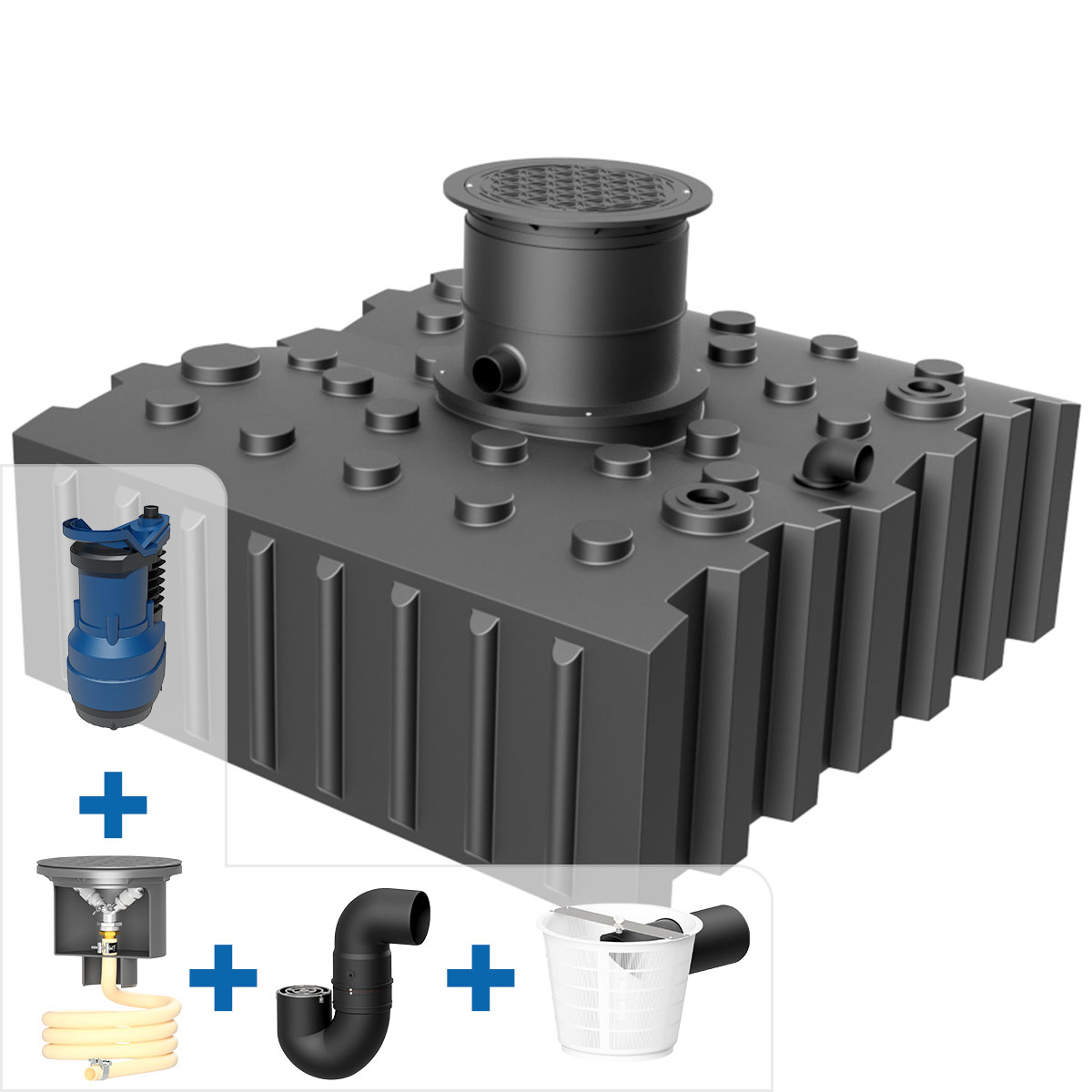 AQa.Line Gartenanlage 4000 L Flachtank inkl. Abdeckung